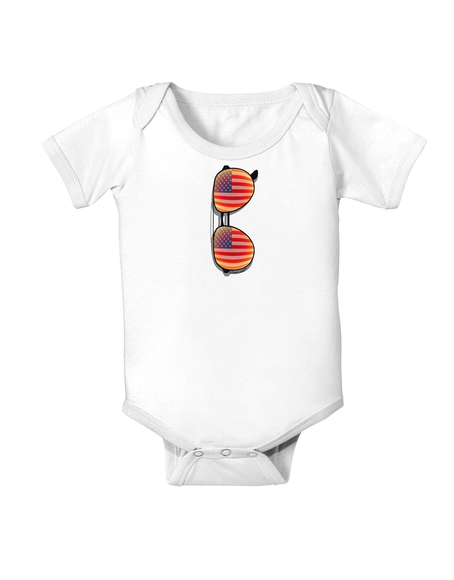Red American Flag Aviator Sunglasses Baby Bodysuit One Piece-Baby Romper-TooLoud-White-06-Months-Davson Sales