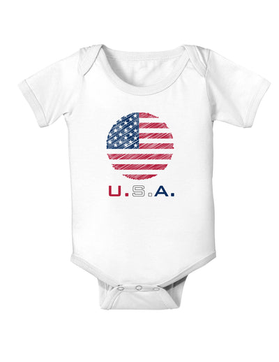 American Flag Scribble Baby Bodysuit One Piece-Baby Romper-TooLoud-White-06-Months-Davson Sales
