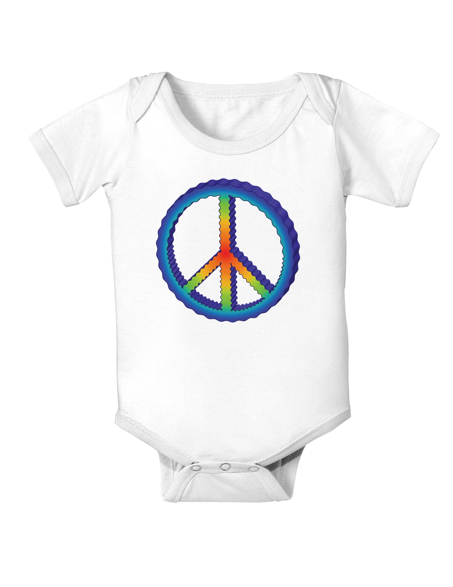 Rainbow Peace Baby Bodysuit One Piece-Baby Romper-TooLoud-White-06-Months-Davson Sales