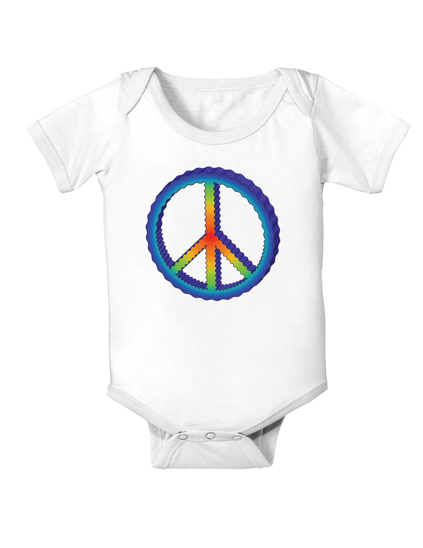 Rainbow Peace Baby Bodysuit One Piece-Baby Romper-TooLoud-White-06-Months-Davson Sales