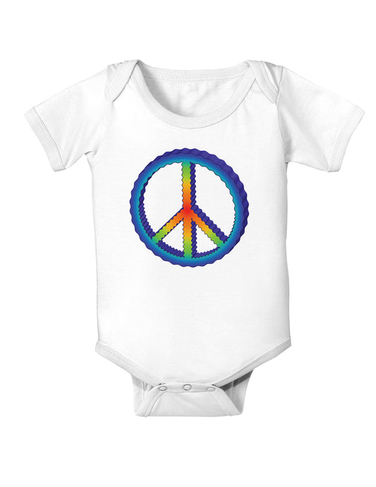 Rainbow Peace Baby Bodysuit One Piece-Baby Romper-TooLoud-White-06-Months-Davson Sales