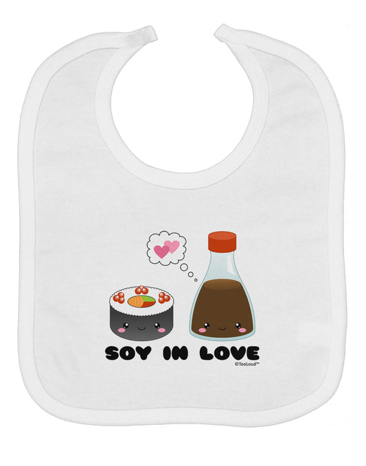 Cute Sushi and Soy Sauce - Soy In Love Baby Bib by TooLoud