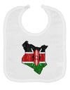 Kenya Flag Silhouette Distressed Baby Bib-Baby Bib-TooLoud-White-One-Size-Baby-Davson Sales