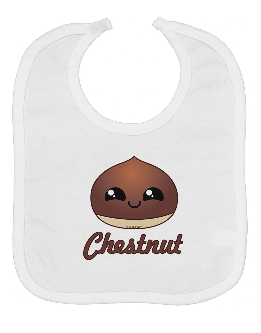 Cute Chestnut Design - Christmas Text Baby Bib-Baby Bib-TooLoud-White-One-Size-Baby-Davson Sales