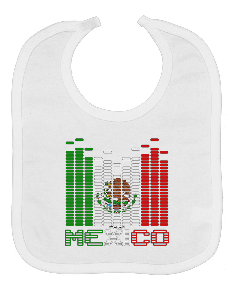 Mexican Flag Levels - Cinco De Mayo Text Baby Bib-Baby Bib-TooLoud-White-One-Size-Baby-Davson Sales