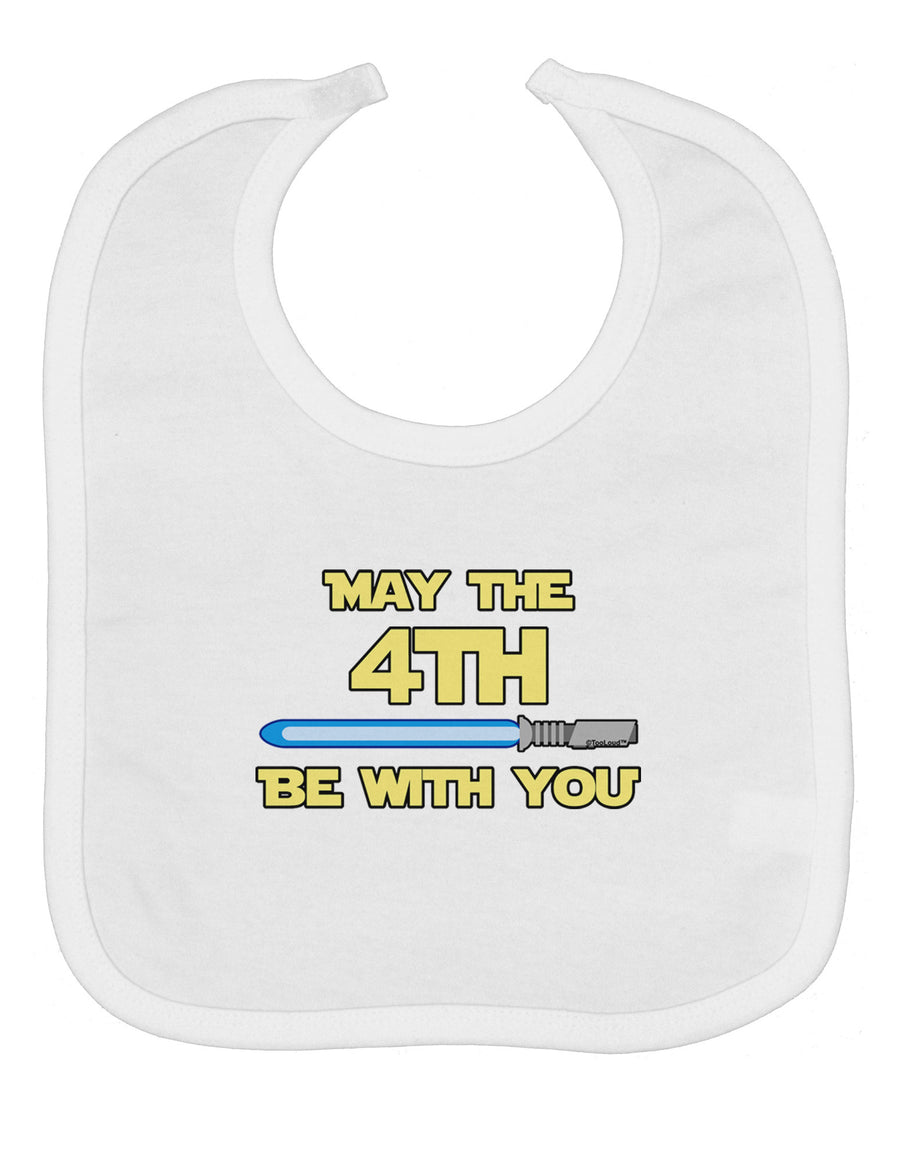 4th Be With You Beam Sword 2 Baby Bib-Baby Bib-TooLoud-White-One-Size-Baby-Davson Sales