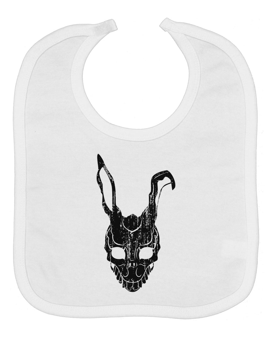 Scary Bunny Face Black Distressed Baby Bib