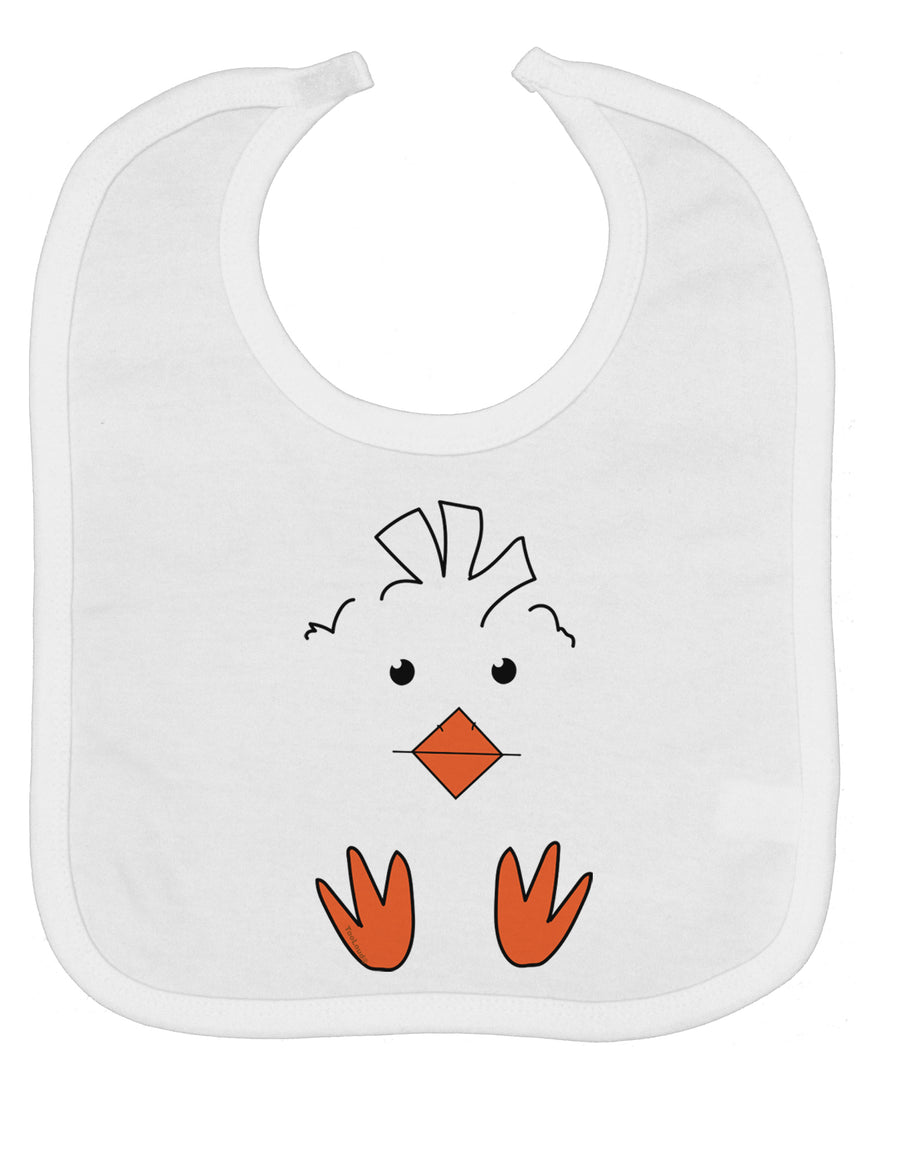Cute Easter Chick Face Baby Bib-Baby Bib-TooLoud-White-One-Size-Baby-Davson Sales