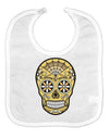Version 8 Gold Day of the Dead Calavera Baby Bib-Baby Bib-TooLoud-White-One-Size-Baby-Davson Sales