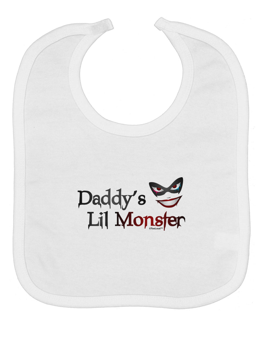 Daddys Lil Monster Baby Bib-Baby Bib-TooLoud-White-One-Size-Baby-Davson Sales