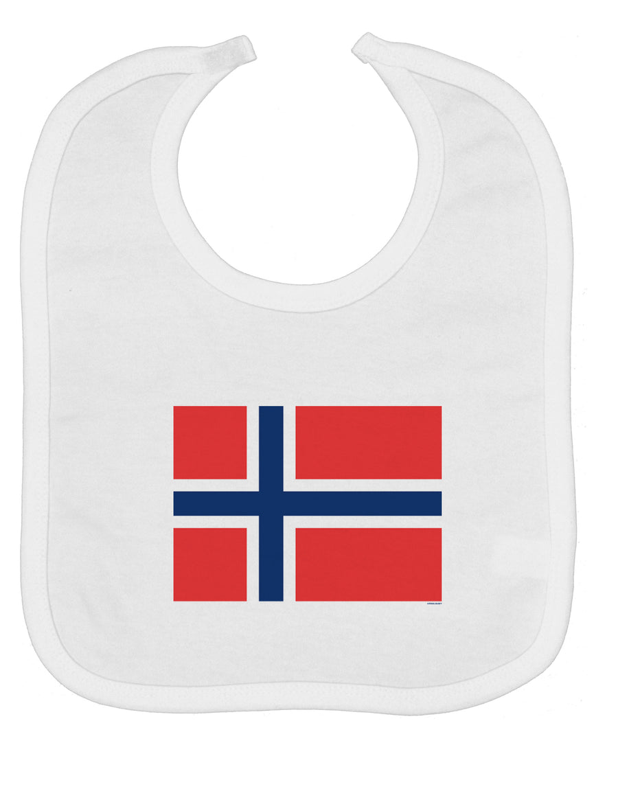 TooLoud Norwegian Flag Baby Bib-Baby Bib-TooLoud-White-One-Size-Baby-Davson Sales