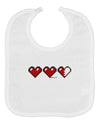 Couples Pixel Heart Life Bar - Left Baby Bib by TooLoud-Baby Bib-TooLoud-White-One-Size-Baby-Davson Sales