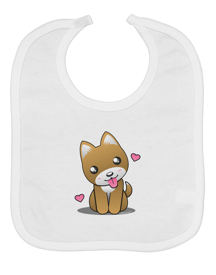 Kawaii Puppy Baby Bib-Baby Bib-TooLoud-White-One-Size-Baby-Davson Sales