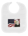 Patriotic USA Flag with Bald Eagle Baby Bib by TooLoud-Baby Bib-TooLoud-White-One-Size-Baby-Davson Sales