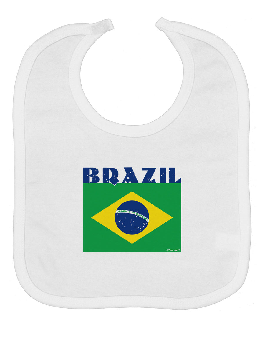 Brazil Flag Baby Bib-Baby Bib-TooLoud-White-One-Size-Baby-Davson Sales