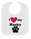 I Heart My Husky Baby Bib by TooLoud-Baby Bib-TooLoud-White-One-Size-Baby-Davson Sales