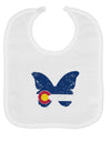 Grunge Colorado Butterfly Flag Baby Bib-Baby Bib-TooLoud-White-One-Size-Baby-Davson Sales