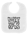 Happy Mardi Gras Text 2 BnW Baby Bib-Baby Bib-TooLoud-White-One-Size-Baby-Davson Sales