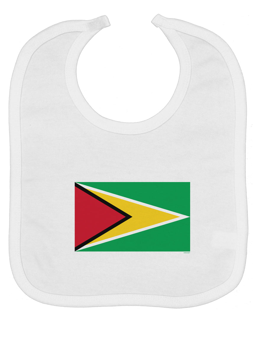 TooLoud Guyana Flag Baby Bib-Baby Bib-TooLoud-White-One-Size-Baby-Davson Sales