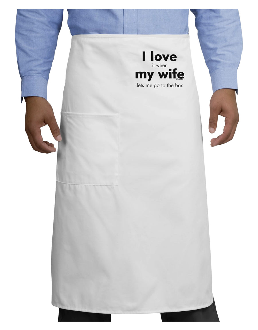 I Love My Wife - Bar Adult Bistro Apron-Bistro Apron-TooLoud-White-One-Size-Adult-Davson Sales