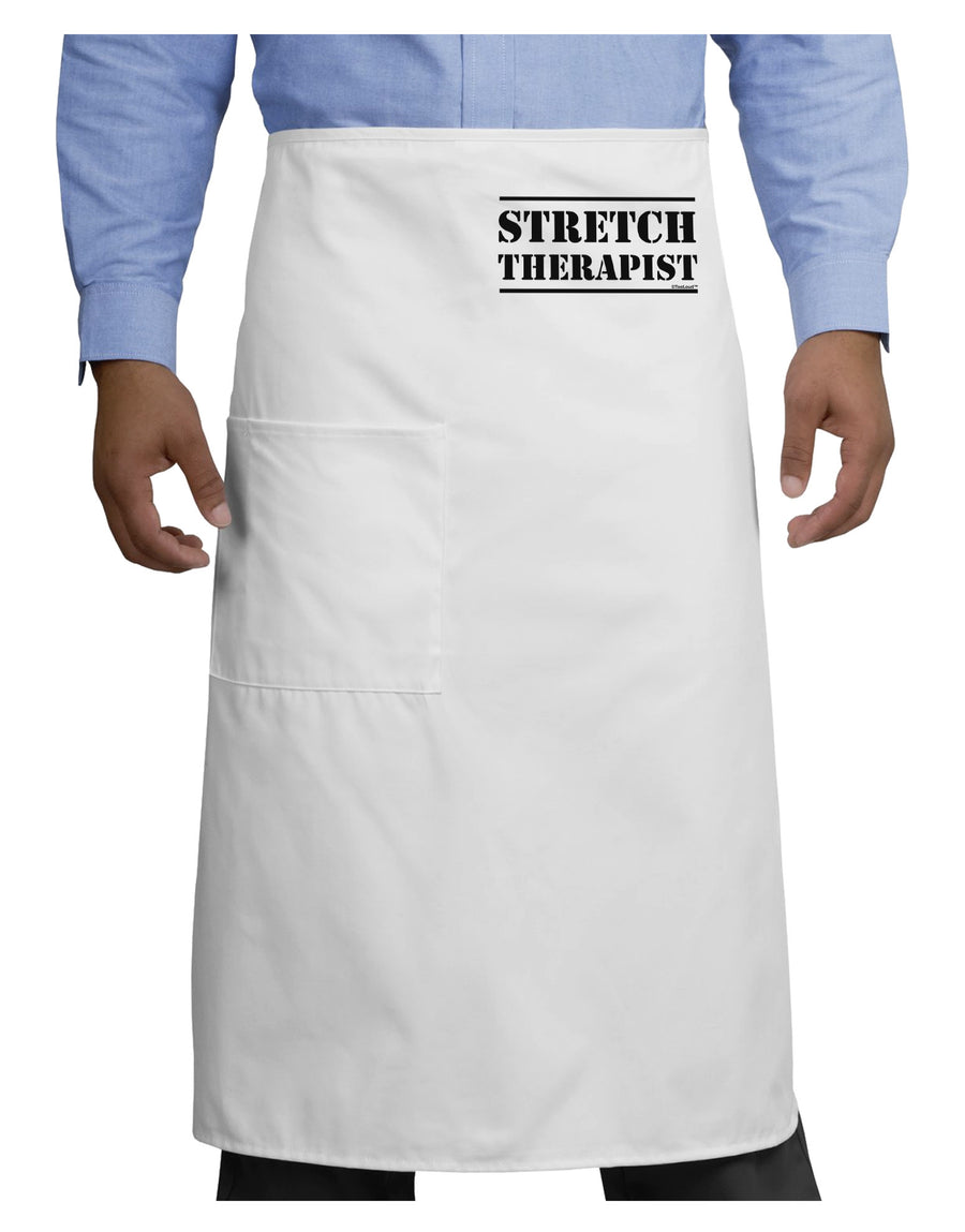 Stretch Therapist Text Adult Bistro Apron by-Bistro Apron-TooLoud-White-One-Size-Adult-Davson Sales