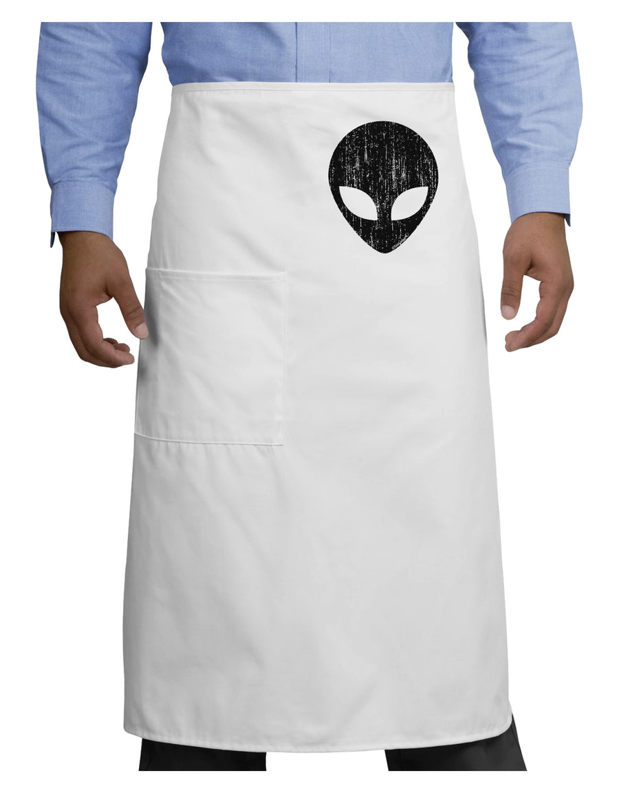 Extraterrestrial Face - Alien Distressed Adult Bistro Apron by TooLoud-Bistro Apron-TooLoud-White-One-Size-Adult-Davson Sales