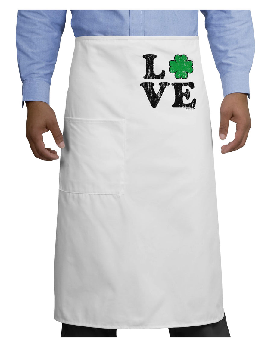 Irish Love - Distressed Adult Bistro Apron by TooLoud-Bistro Apron-TooLoud-White-One-Size-Adult-Davson Sales