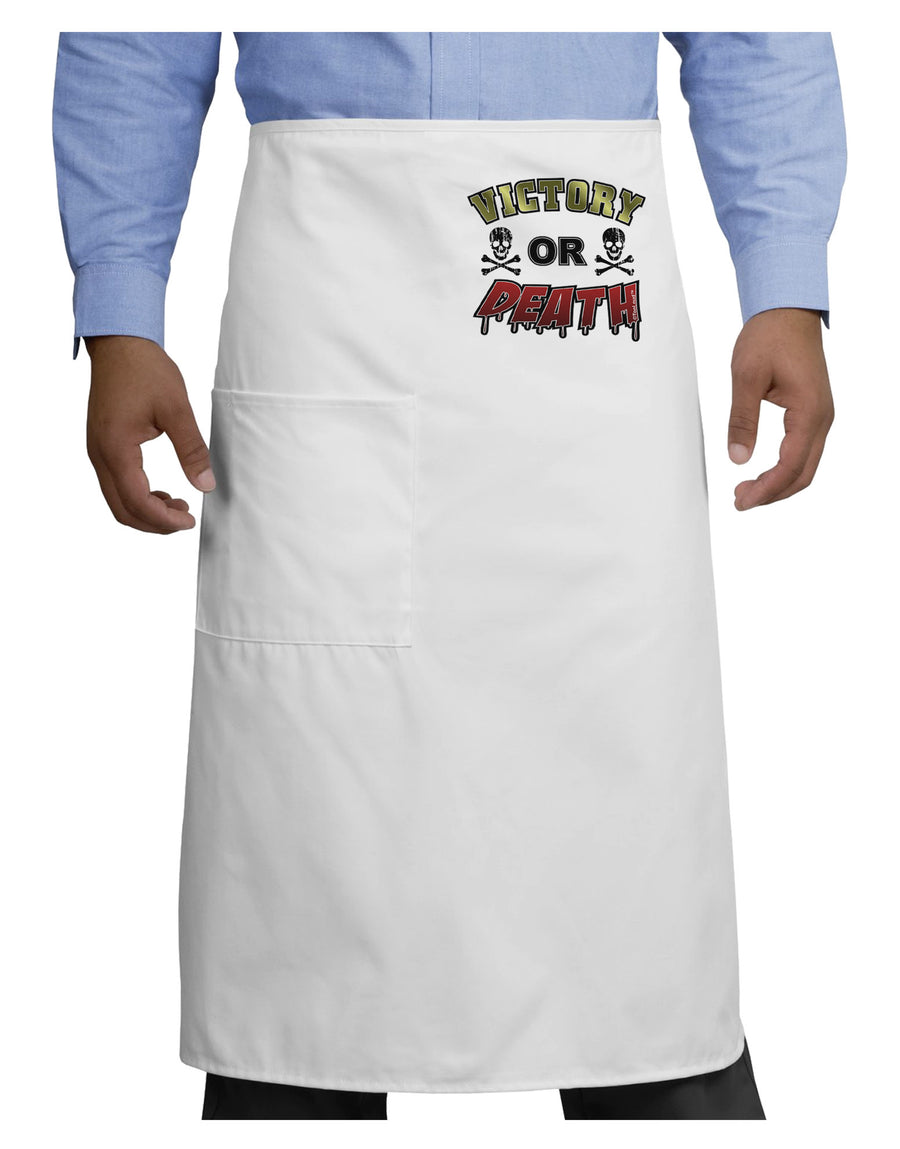 TooLoud Victory Or Death Adult Bistro Apron-Bistro Apron-TooLoud-White-One-Size-Adult-Davson Sales