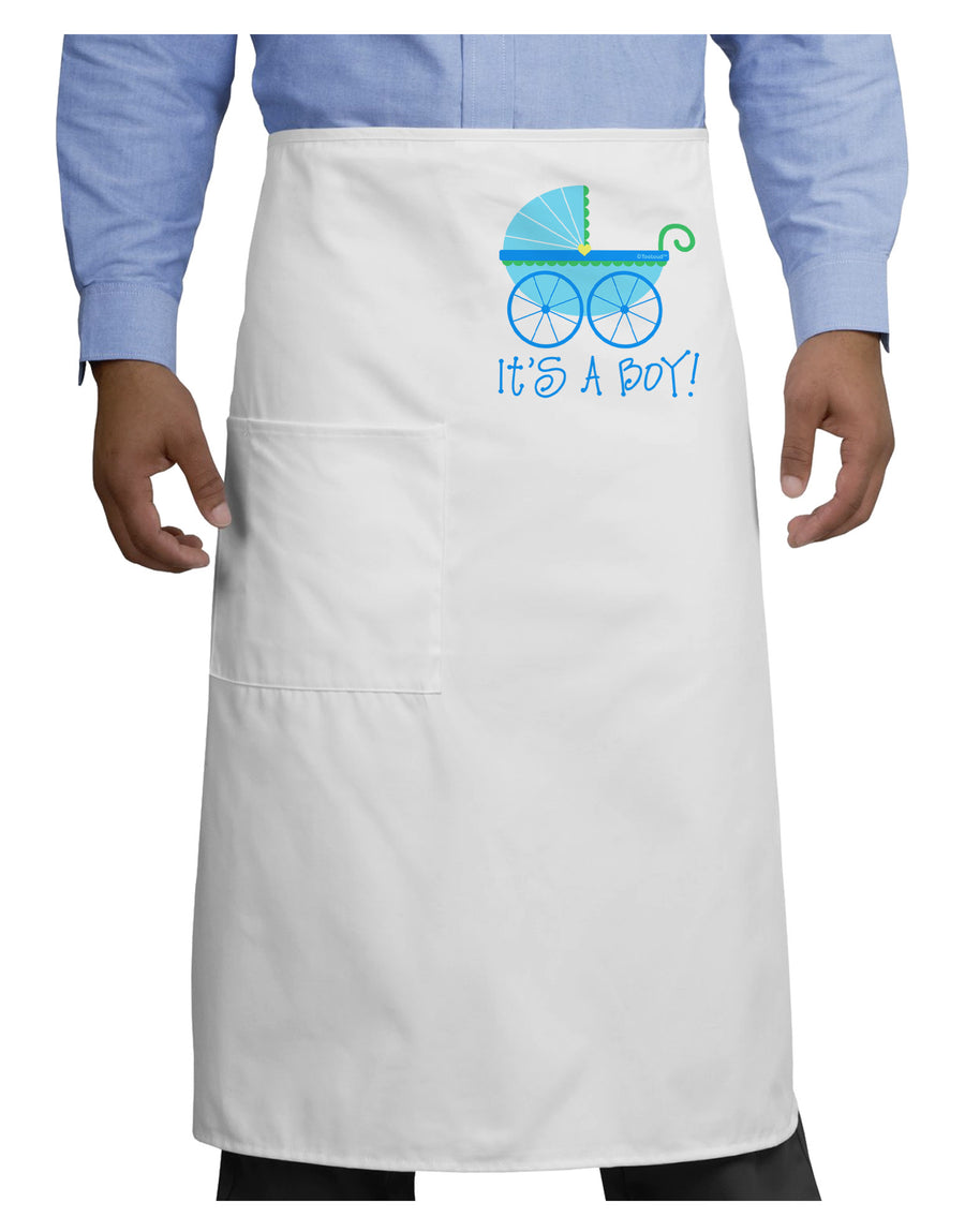 It's a Boy - Baby Boy Carriage Adult Bistro Apron-Bistro Apron-TooLoud-White-One-Size-Adult-Davson Sales