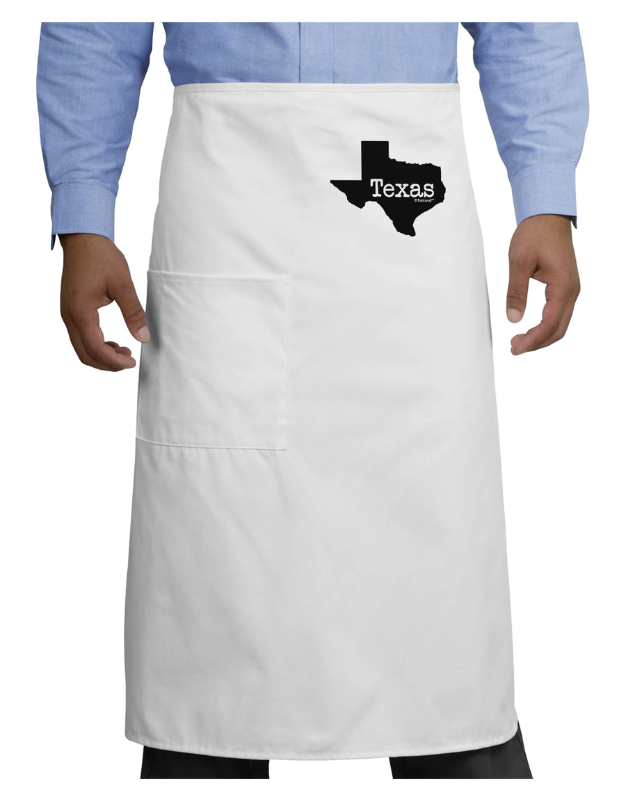 Texas - United States Shape Adult Bistro Apron by TooLoud-Bistro Apron-TooLoud-White-One-Size-Adult-Davson Sales