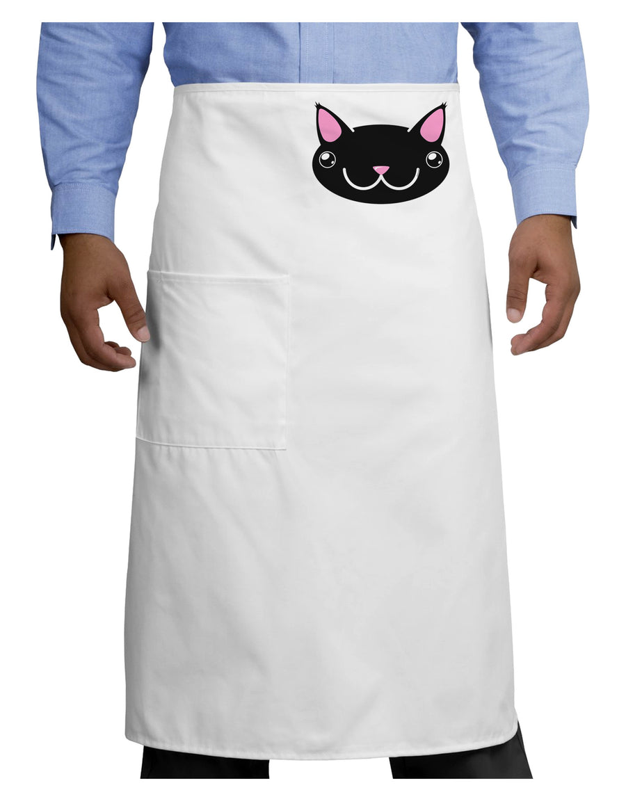 Kyu-T Head - Night Kawa the Cute Critter Adult Bistro Apron-Bistro Apron-TooLoud-White-One-Size-Adult-Davson Sales