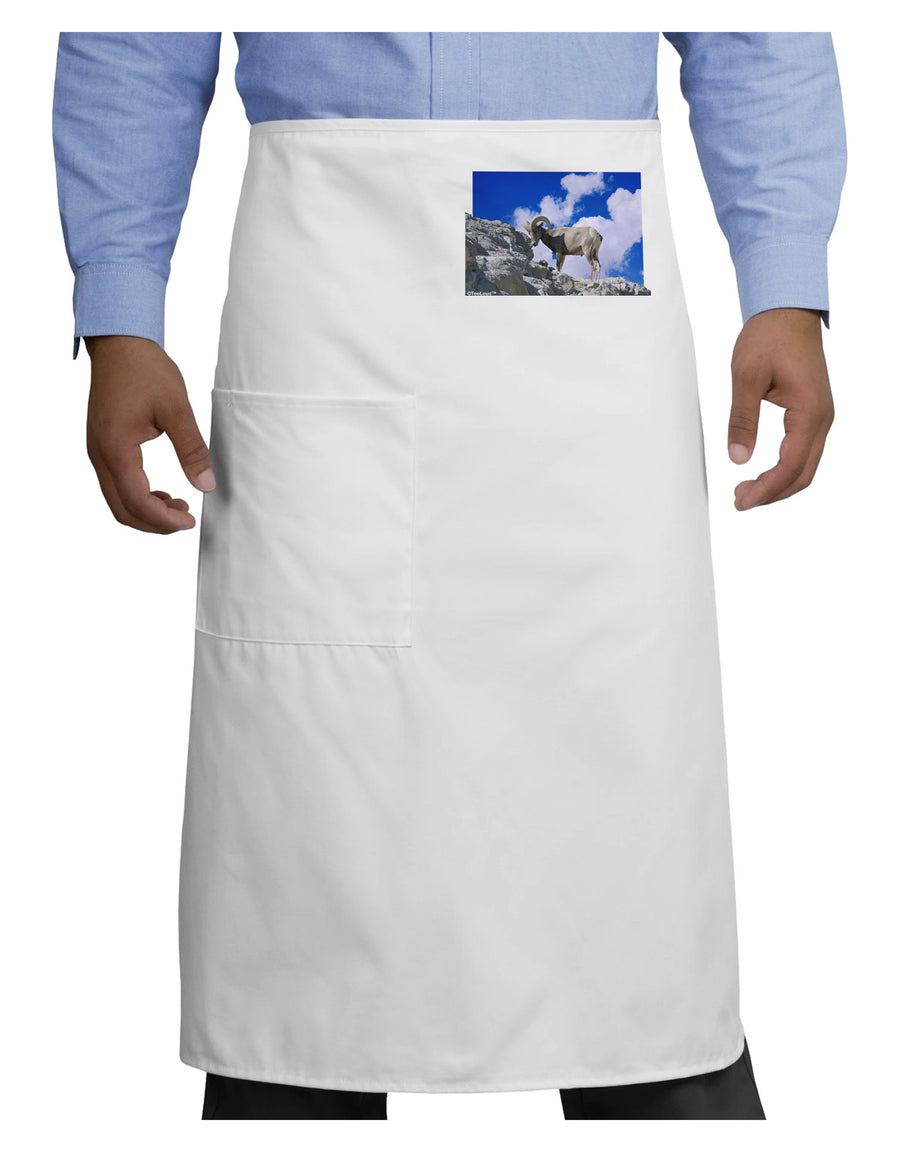 Bighorn Ram Adult Bistro Apron-Bistro Apron-TooLoud-White-One-Size-Adult-Davson Sales