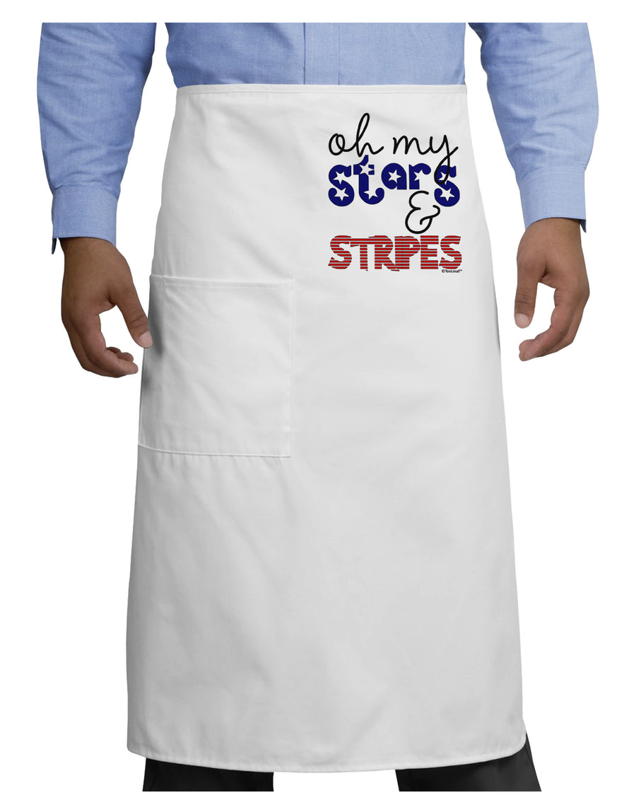 Oh My Stars and Stripes - Patriotic Design Adult Bistro Apron-Bistro Apron-TooLoud-White-One-Size-Adult-Davson Sales