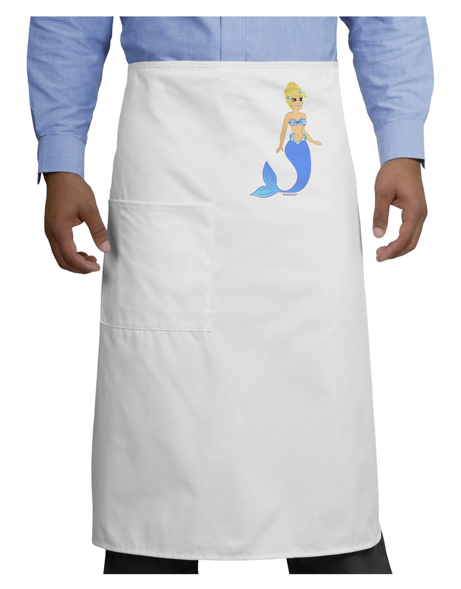 Mermaid Design - Blue Adult Bistro Apron-Bistro Apron-TooLoud-White-One-Size-Adult-Davson Sales