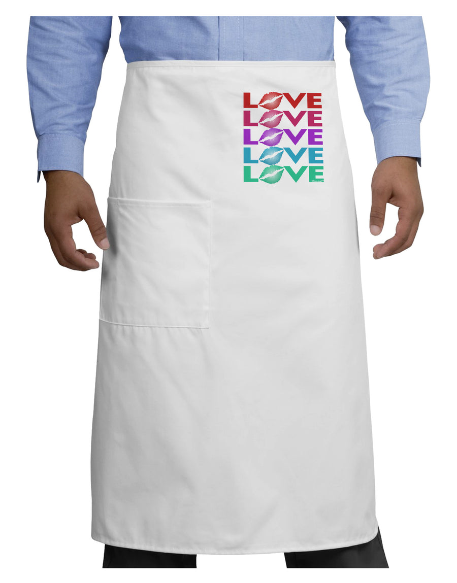 Colorful Love Kisses Adult Bistro Apron-Bistro Apron-TooLoud-White-One-Size-Adult-Davson Sales