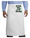 Kiss Me I'm Irish - Green Kisses Adult Bistro Apron by TooLoud-Bistro Apron-TooLoud-White-One-Size-Adult-Davson Sales