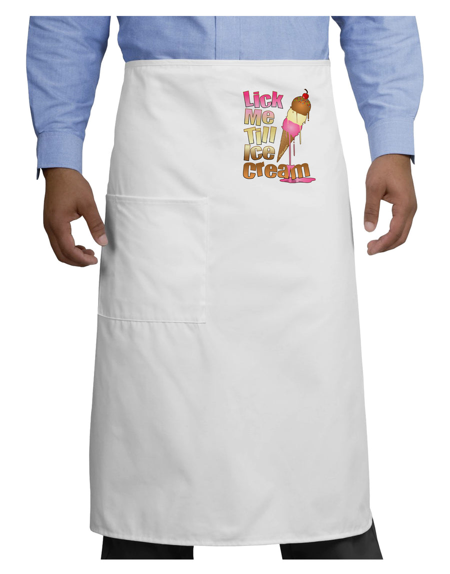 Lick Me Till Ice Cream Adult Bistro Apron-Bistro Apron-TooLoud-White-One-Size-Adult-Davson Sales