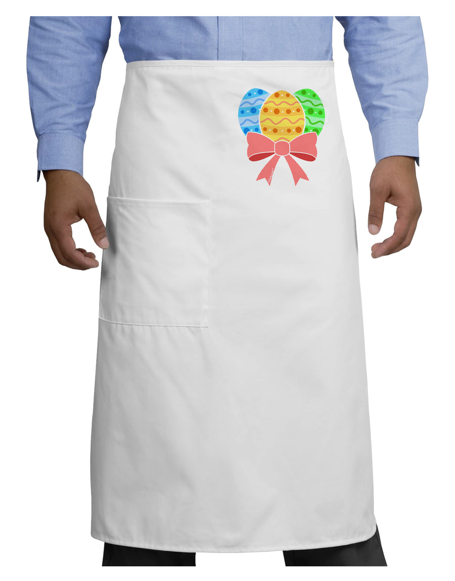 Easter Eggs With Bow Adult Bistro Apron by TooLoud-Bistro Apron-TooLoud-White-One-Size-Adult-Davson Sales