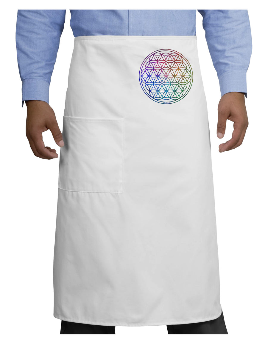 Flower of Life Circle Adult Bistro Apron-Bistro Apron-TooLoud-White-One-Size-Adult-Davson Sales