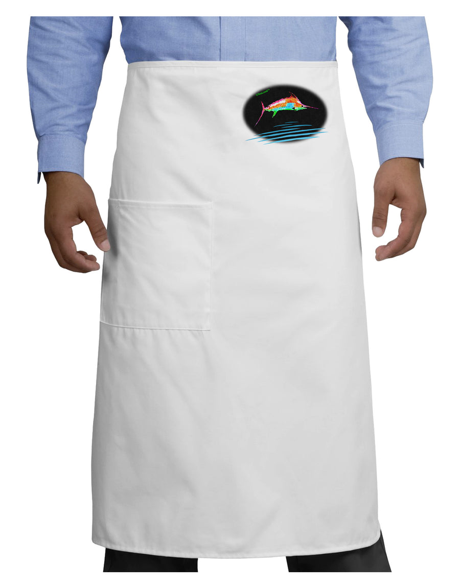 Colorful Swordfish Watercolor Adult Bistro Apron-Bistro Apron-TooLoud-White-One-Size-Adult-Davson Sales