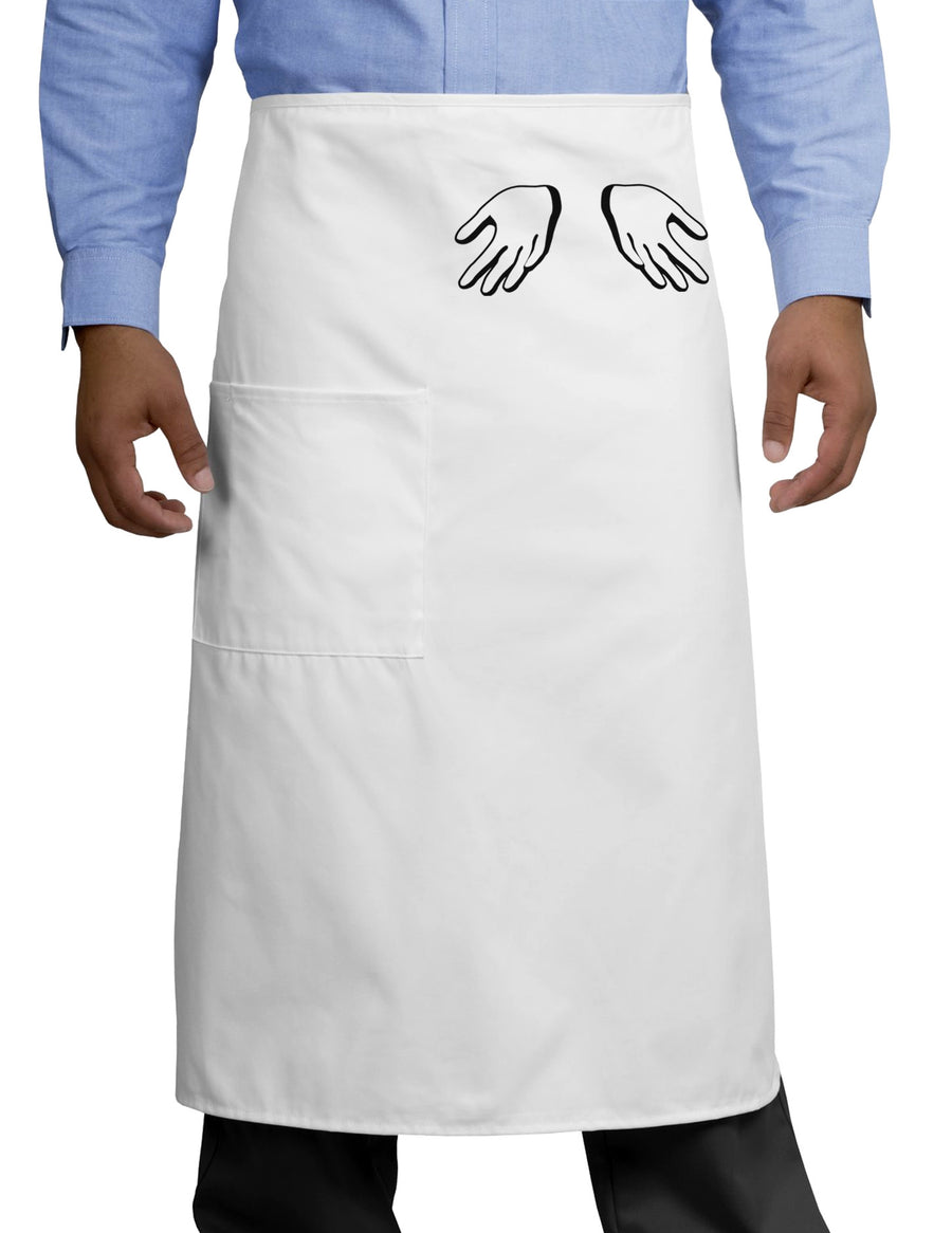 Shrugging Hands Adult Bistro Apron-Bistro Apron-TooLoud-White-One-Size-Adult-Davson Sales