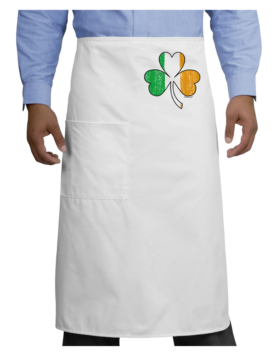 Irish Flag - Shamrock Distressed Adult Bistro Apron by TooLoud-Bistro Apron-TooLoud-White-One-Size-Adult-Davson Sales