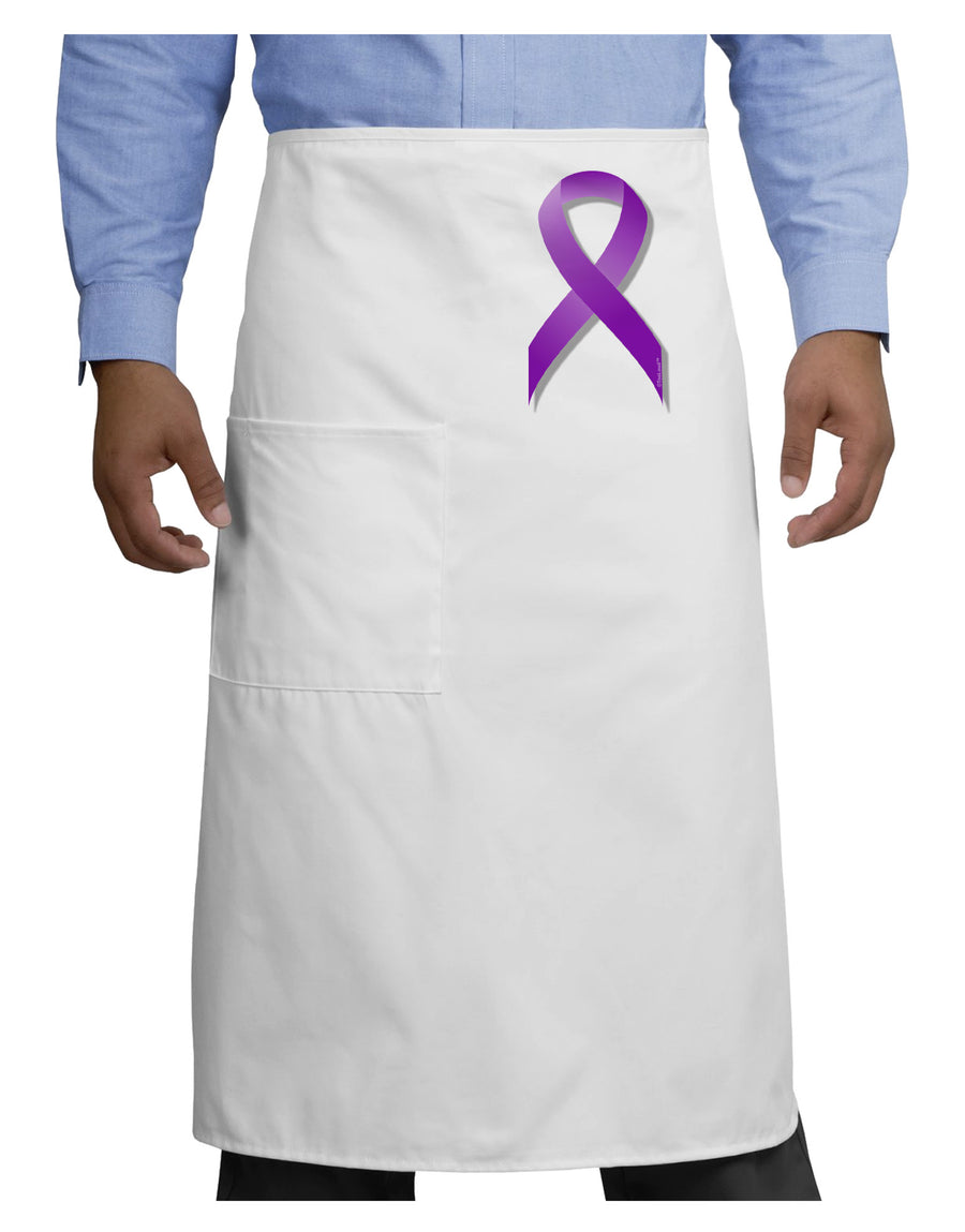 Crohn’s Disease Awareness Ribbon - Purple Adult Bistro Apron-Bistro Apron-TooLoud-White-One-Size-Adult-Davson Sales