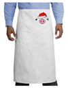 Kyu-T Face Oinkz Santa Hat Boy Pig Adult Bistro Apron-Bistro Apron-TooLoud-White-One-Size-Adult-Davson Sales