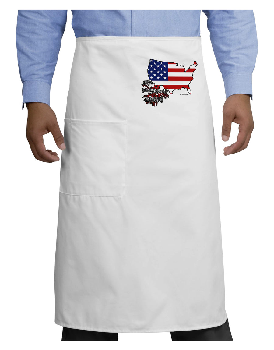 American Roots Design - American Flag Adult Bistro Apron by TooLoud-Bistro Apron-TooLoud-White-One-Size-Adult-Davson Sales