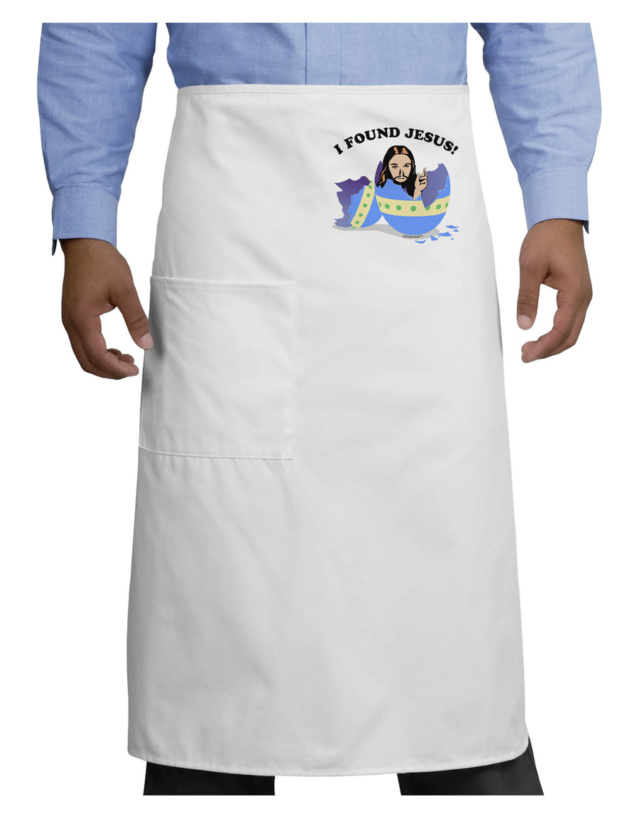 I Found Jesus - Easter Egg Adult Bistro Apron-Bistro Apron-TooLoud-White-One-Size-Adult-Davson Sales