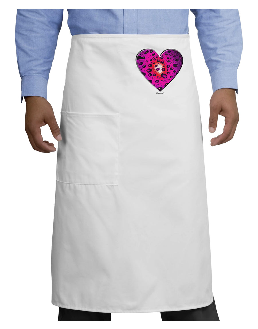 Water Droplet Heart Magenta Adult Bistro Apron by TooLoud-Bistro Apron-TooLoud-White-One-Size-Adult-Davson Sales