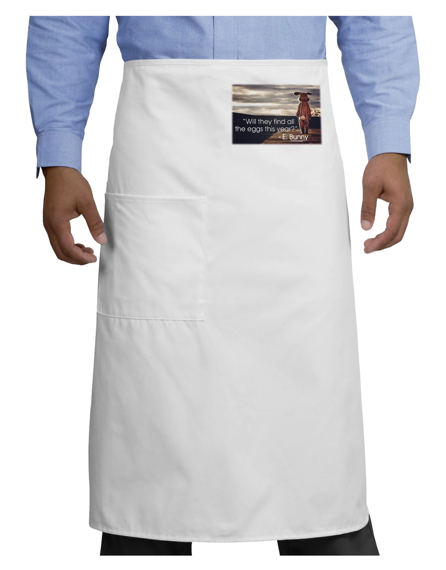 Will They Find the Eggs - Easter Bunny Adult Bistro Apron by TooLoud-Bistro Apron-TooLoud-White-One-Size-Adult-Davson Sales