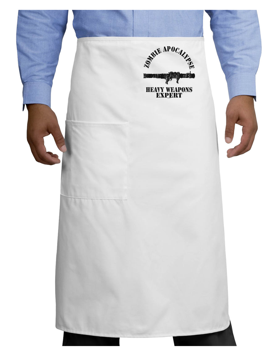 Zombie Apocalypse Group Heavy Weapons Adult Bistro Apron-Bistro Apron-TooLoud-White-One-Size-Adult-Davson Sales