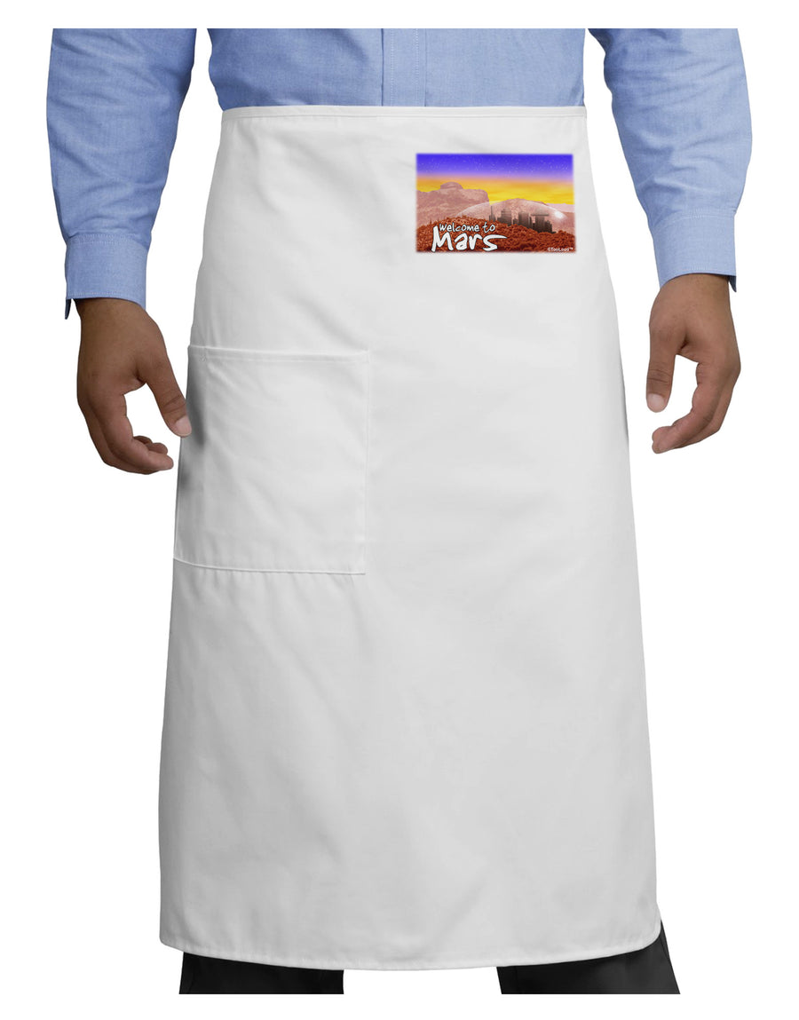 TooLoud Welcome to Mars Adult Bistro Apron-Bistro Apron-TooLoud-White-One-Size-Adult-Davson Sales